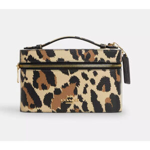 Coach CCF43 Cosmetic Case With Leopard Print, Gold/Leopard Multi